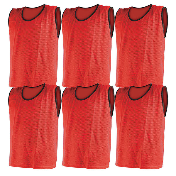 Mesh Training Bib Medium, Red, Set of 6 
