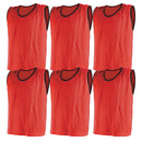 Mesh Training Bib Small, Red, Set of 6 