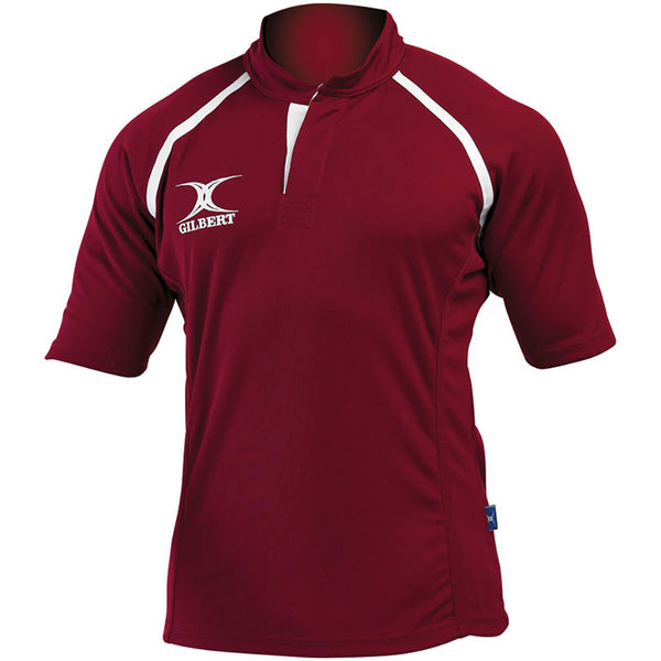 Gilbert xact Rugby Match Shirt Monochrome Maroon Large