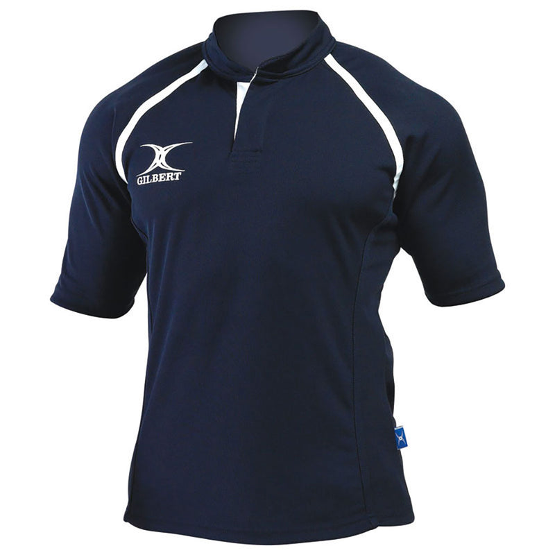 Gilbert xact Rugby Match Shirt Monochrome Navy Blue x Small