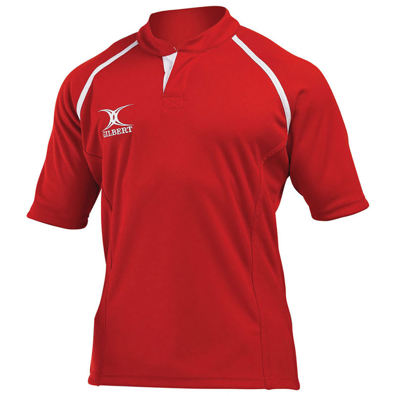 Gilbert xact Rugby Match Shirt Monochrome Red Extra Small