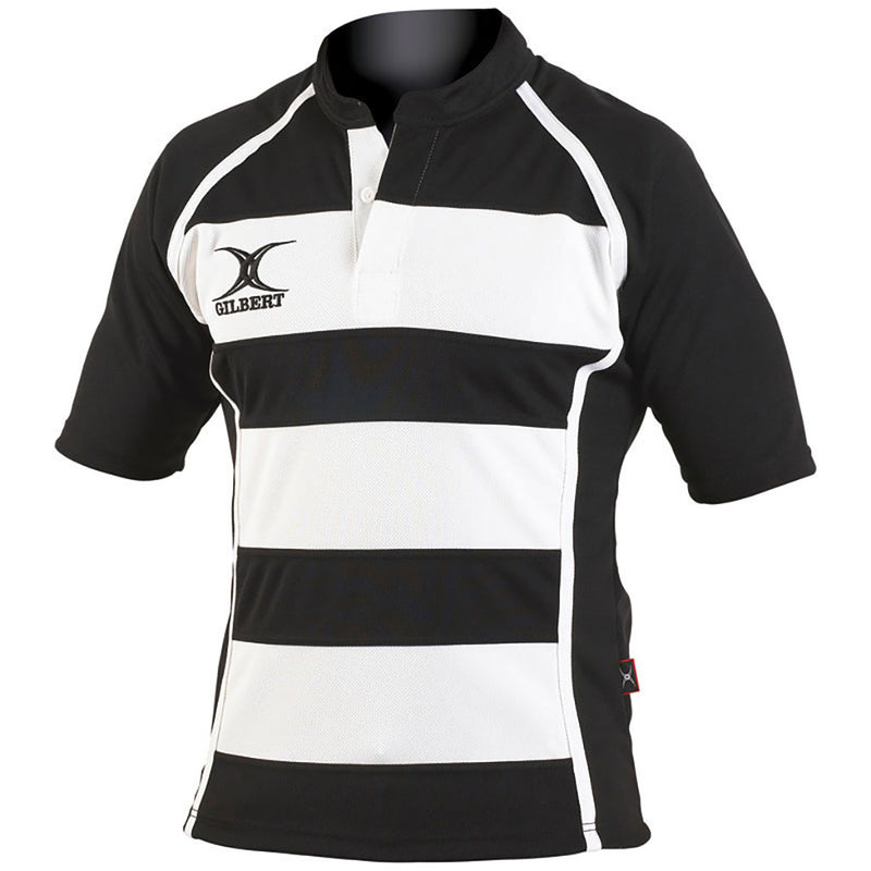 Gilbert xact Rugby Match Shirt Hooped Black/White xx Small