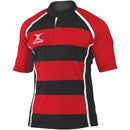 Gilbert xact Rugby Match Shirt Hooped Red/Black Extra Small