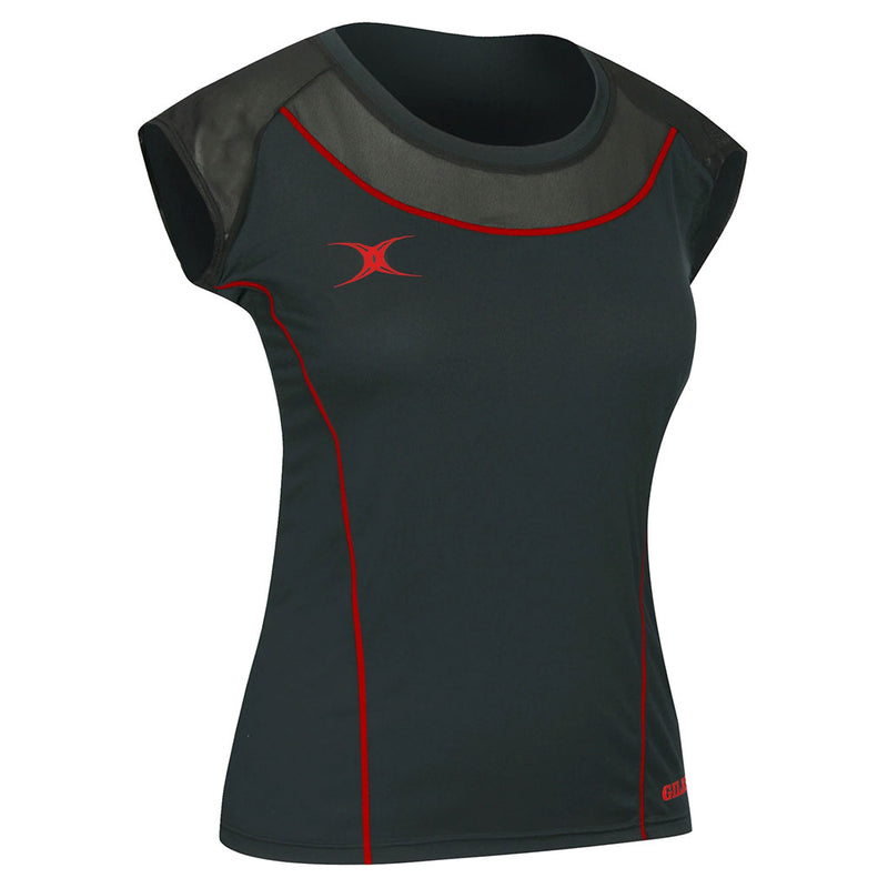 Gilbert Vixen Netball Top Black/Red, Size 12