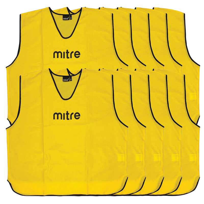 Mitre Core Training Bib Yellow, Large, Set of 10