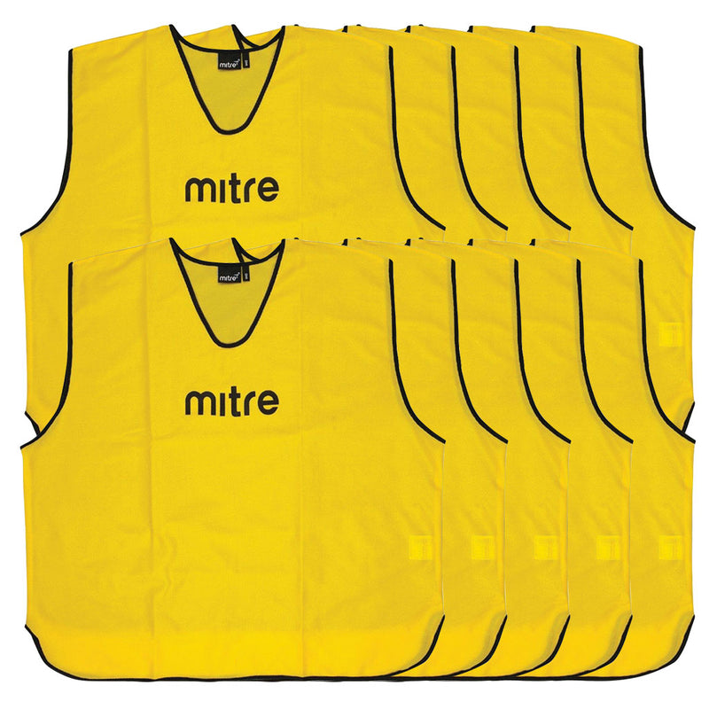 Mitre Core Training Bib Yellow, Medium, Set of 10