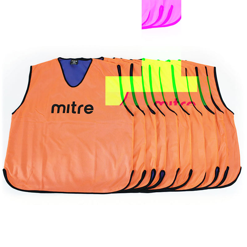 Mitre Pro Reversible Training Bib Orange/Royal Blue, Large, Set of 10