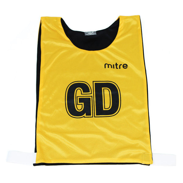 Mitre Pro Reversible Netball Bib Set Black/Amber, Large, Set of 7