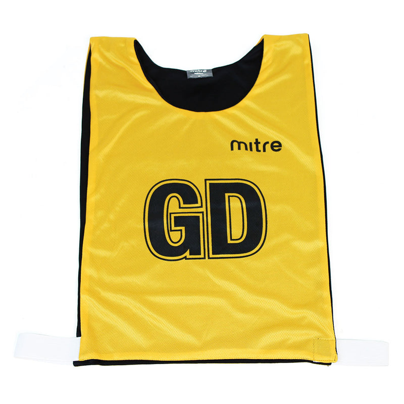 Mitre Pro Reversible Netball Bib Set Black/Amber, Large, Set of 7