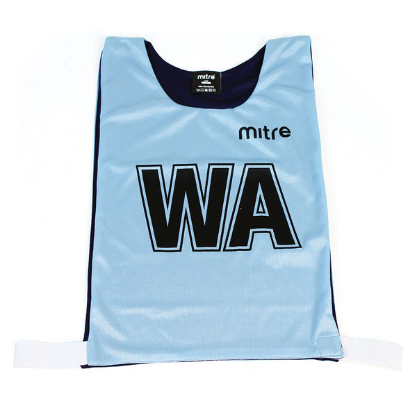 Mitre Pro Reversible Netball Bib Set Sky/Navy Blue,Medium, Set of 7