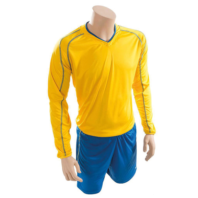 Precision Marseille Shirt & Short Set Yellow/Royal Blue, 38-40Inch