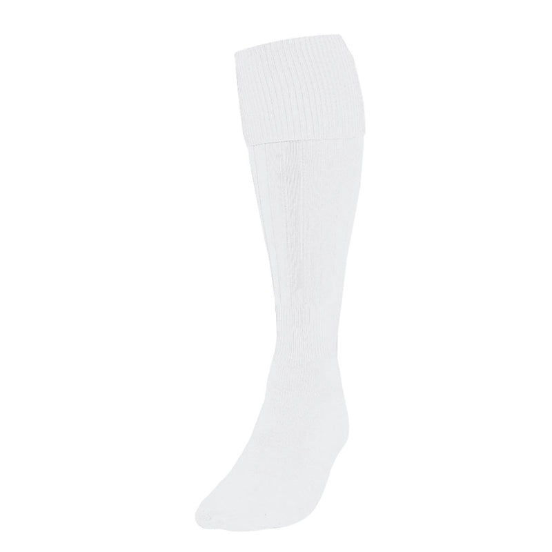 Precision Plain Football Socks White, Junior Size 08-11