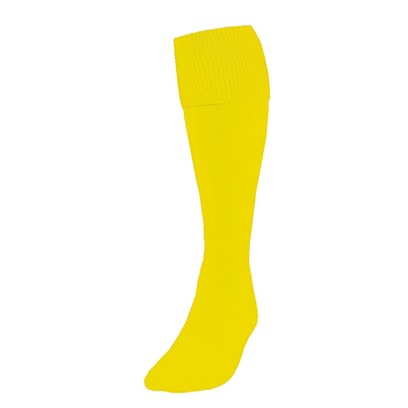 Precision Plain Football Socks Yellow, Junior Size 12-02