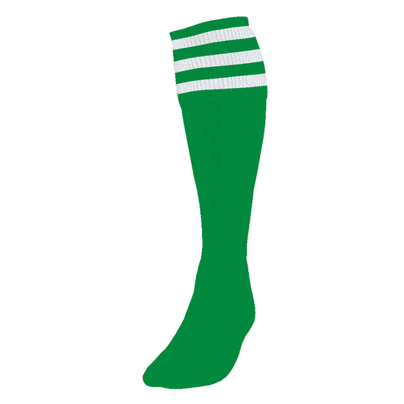 Precision 3 Stripe Football Socks Emerald/White, Senior Size 07-11