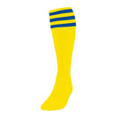 Precision 3 Stripe Football Socks Yellow,/Royal Blue, Senior Size 03-06