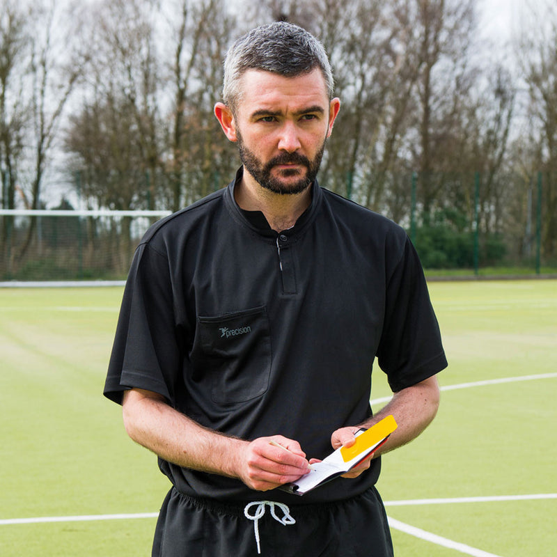 Precision Referee Short Sleeve Shirt Black/White, 38-40Inch