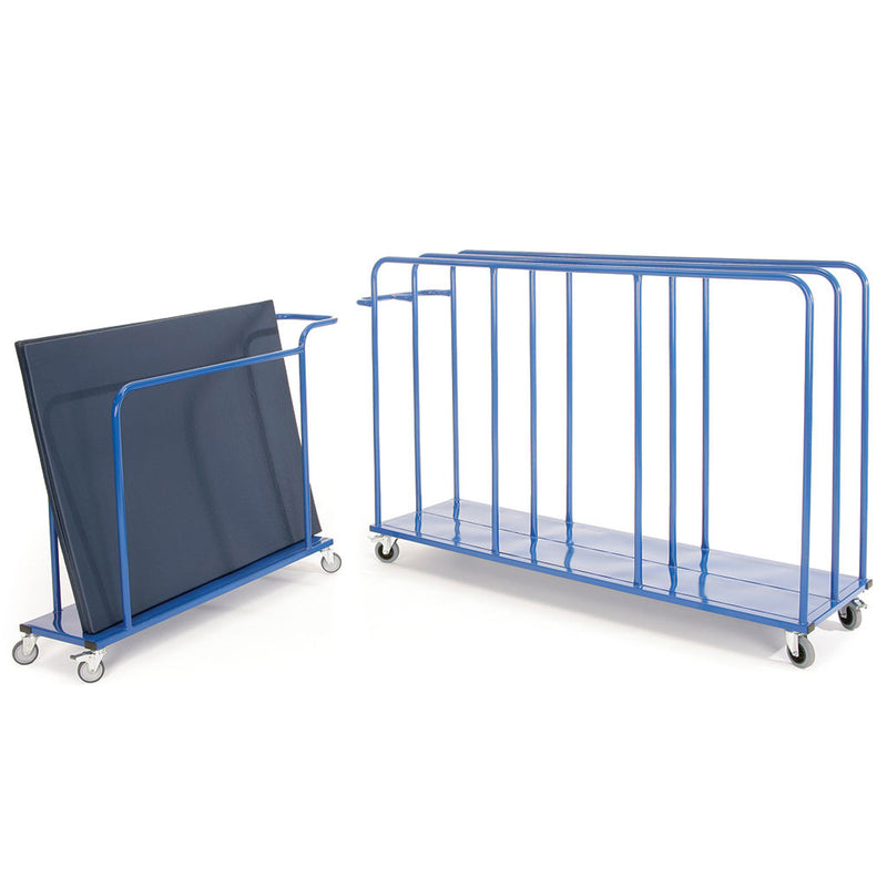 Vertical Mat Trolley Standard, Blue