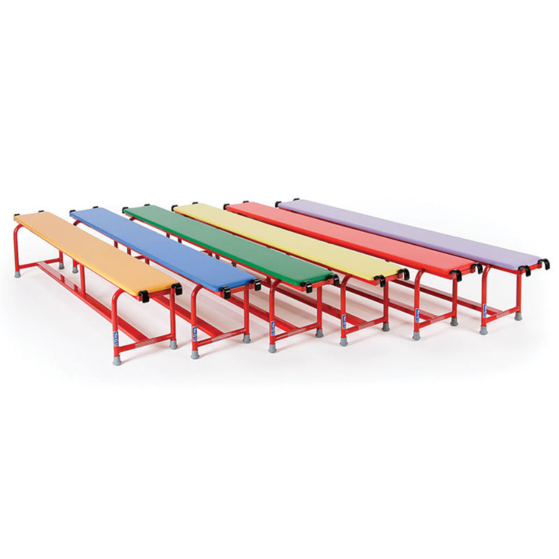 Steel Bench With Upholstered Top 330mm W X 370mm H X 2000mm L, Set of 6