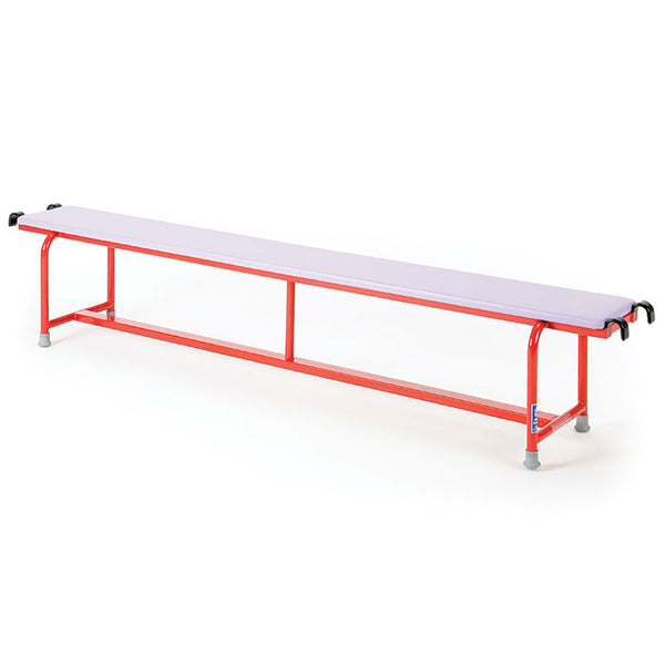 Steel Bench With Upholstered Top 330mm W X 370mm H X 2000mm L, Purple