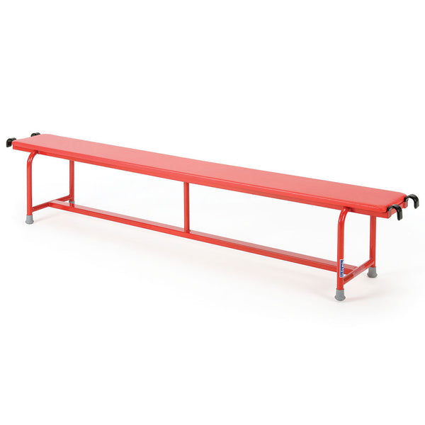 Steel Bench With Upholstered Top 330mm W X 370mm H X 2000mm L, Red