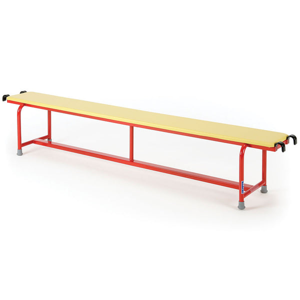 Steel Bench With Upholstered Top 330mm W X 370mm H X 2000mm L, Yellow
