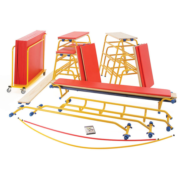 Gym Time Complete Pack With Mat Set And Trolley 