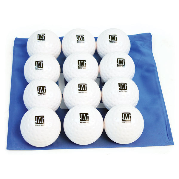 Mastersport Dimple Hockey Ball White, Bag of 12