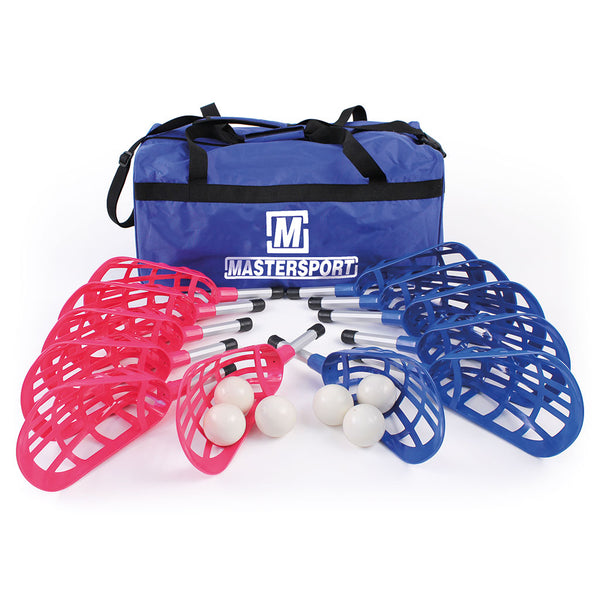 Mini Pop Lacrosse Sticks, Balls And Holdall