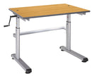 HEIGHT ADJUSTABLE TABLE, RECTANGULAR, 700 x 600mm, Charcoal Edge