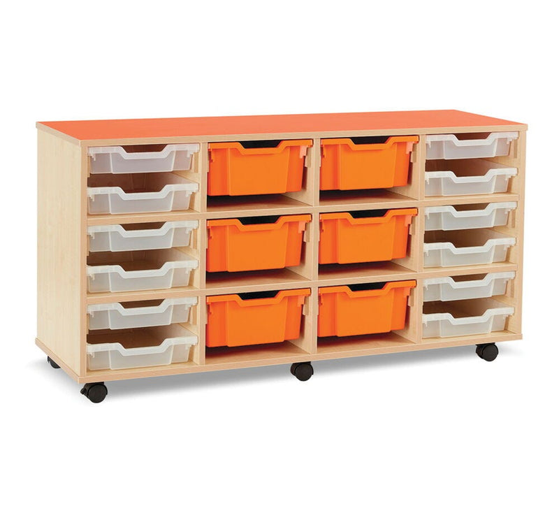 BUBBLEGUM RANGE, MOBILE TRAY UNITS, 18 Tray Combination Unit, Cyan