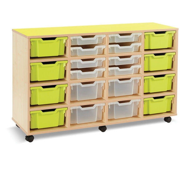 BUBBLEGUM RANGE, MOBILE TRAY UNITS, 20 Tray Combination Unit, Cyan