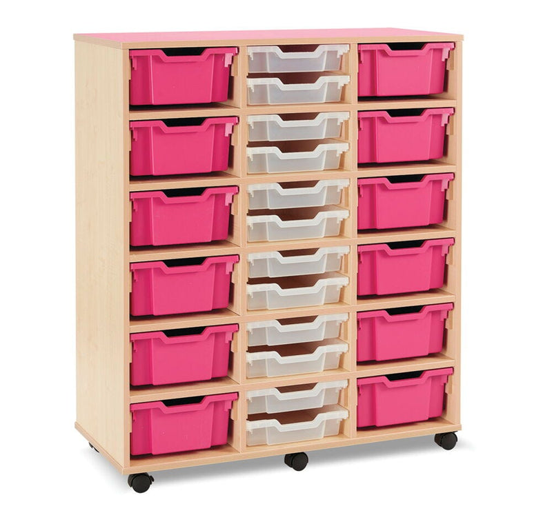 BUBBLEGUM RANGE, MOBILE TRAY UNITS, 24 Tray Combination Unit, Cyan