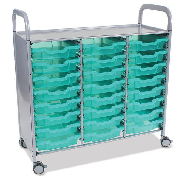 ANTIMICROBIAL RANGE, CALLERO TROLLEYS, Treble, 24 Shallow Trays, Translucent