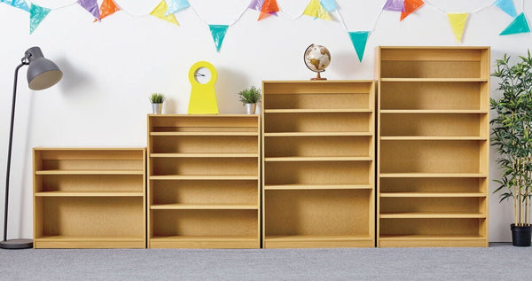 LIBRARY SHELVING, SINGLE SIDED STATIC SHELVING, 900mm height