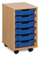 SMARTBUY, MOBILE TRAY UNITS, Shallow Trays, 360 X 453mm depth, 617mm height, 6 Blue Trays