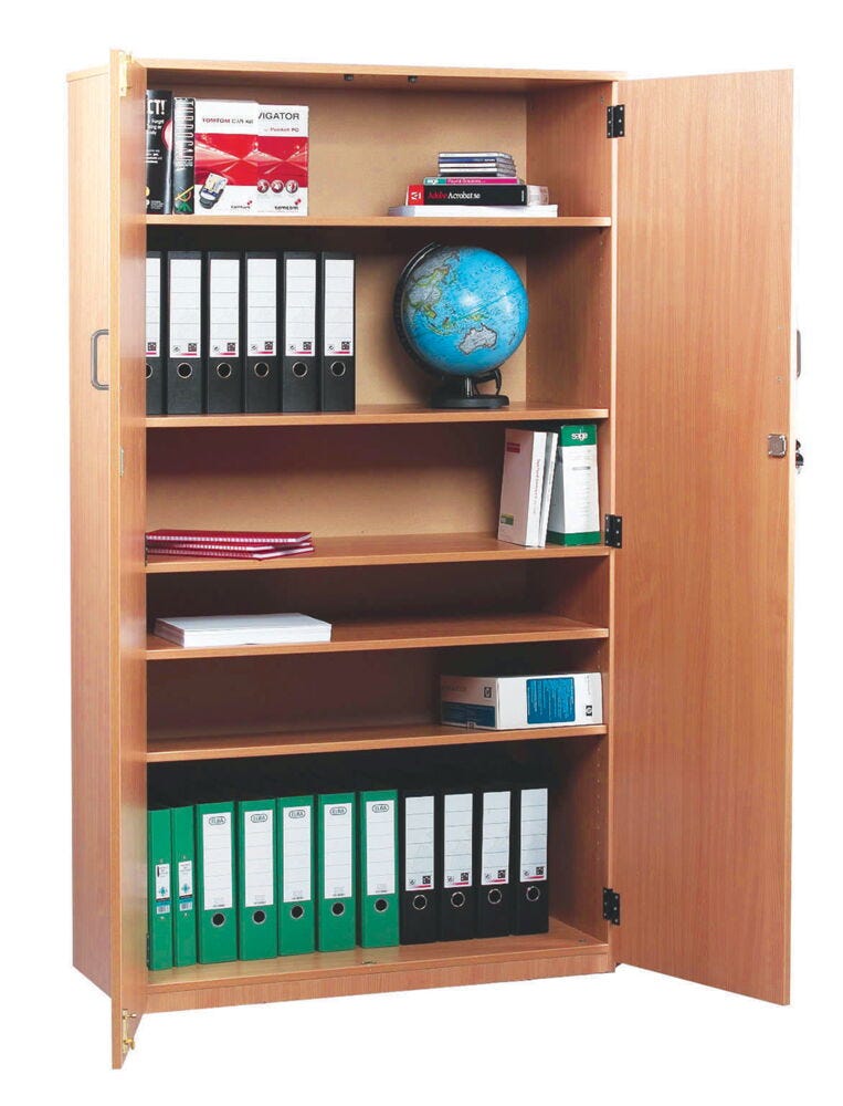 SMARTBUY, STOCK CUPBOARDS, 1 Fixed & 4 Adjustable Shelves, Beech