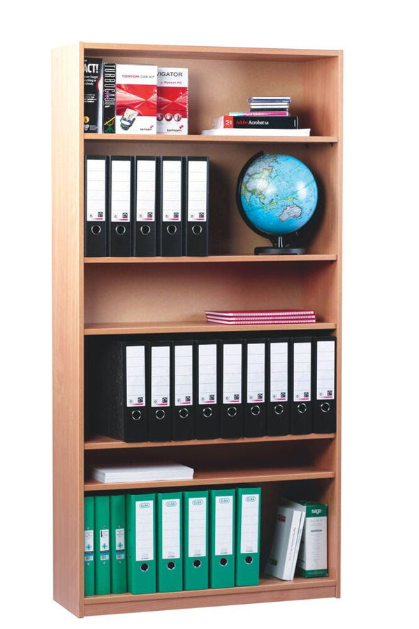 SMARTBUY, BOOKCASE, 1 Fixed & 4 Adjustable Shelves, Beech