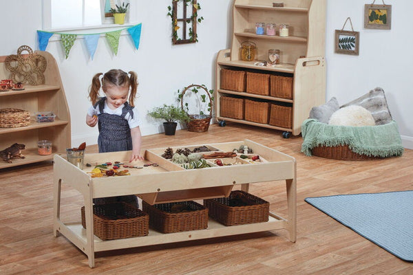 MINI LIBRARY ZONE, INVESTIGATIVE PLAY TABLE, With Clear Tubs