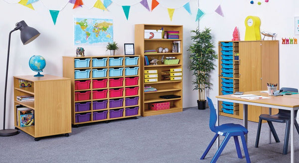 CLASSROOM TABLES, CRUSHBENT FRAME, Black Frame, Sizemark 4 - 640mm height, Beech