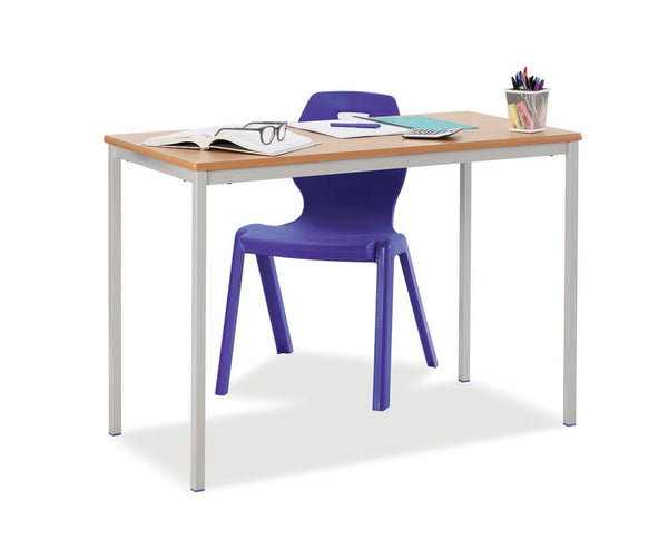 CLASSROOM TABLES, FULLY WELDED FRAME, Black Frame, Sizemark 4 - 640mm height, Beech