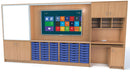 ONESTORE TEACHING WALL 1.0, 4m Wide, Non-locking Doors, Beech