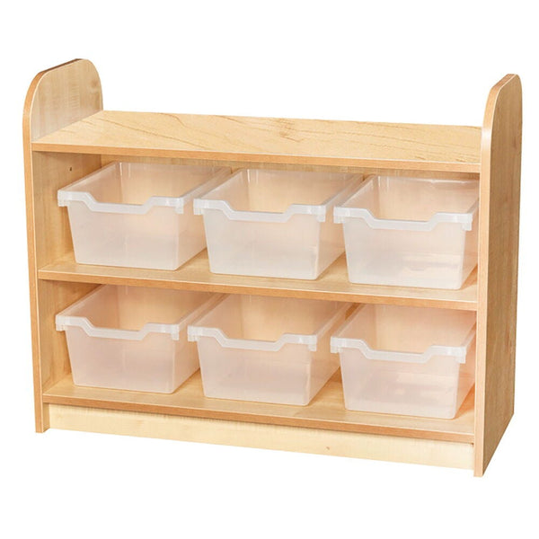 KUBBYCLASS STORAGE, 2 TIER STORAGE UNIT, With 6 Clear Cubby Trays
