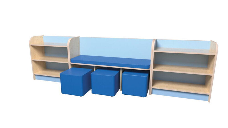 READING BENCH SET - BUNDLE DEAL, Maple/Lime Finish with Violet Seating