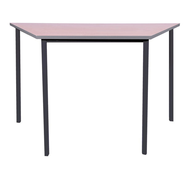 FULLY WELDED TABLE, TRAPEZOIDAL, 1100 x 550mm, Sizemark 1 - 460mm height, Beech