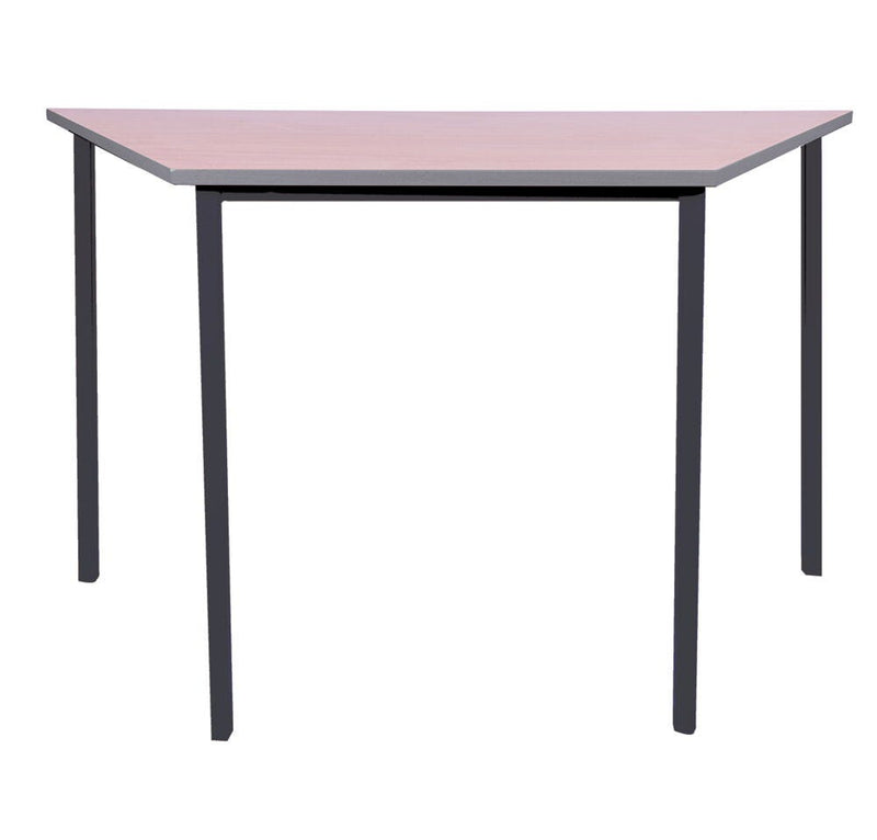 FULLY WELDED TABLE, TRAPEZOIDAL, 1100 x 550mm, Sizemark 1 - 460mm height, Beech