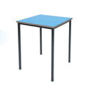 FULLY WELDED TABLE, SQUARE, 600 x 600mm, Sizemark 1 - 460mm height, Beech