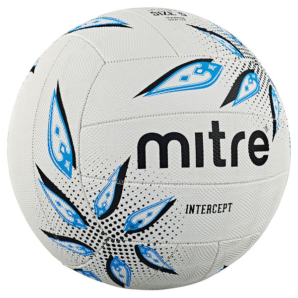 Mitre Intercept Netball Size 5, White/Blue