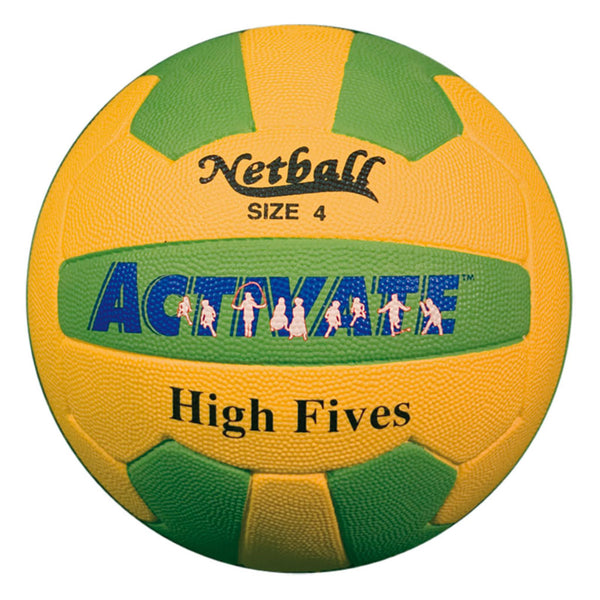 Masterplay High 5 Netball Size 4, Yellow/Lime Green