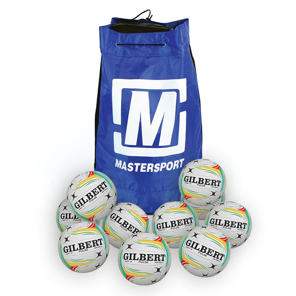 Gilbert Pulse Netball Size 5, Multicolour, Bag of 10