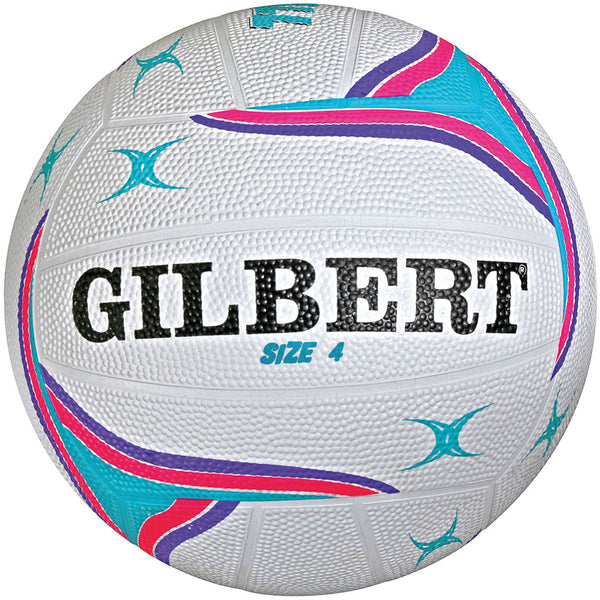 Gilbert All Purpose Trainer Netball Size 4, White/Pink/Grey